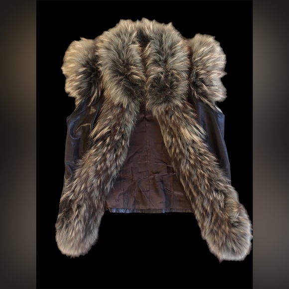 Waggon Paris  Boho Luxury 100% Fox Fur Leather Gillette Vest EU Sz 38 - Picture 6 of 11